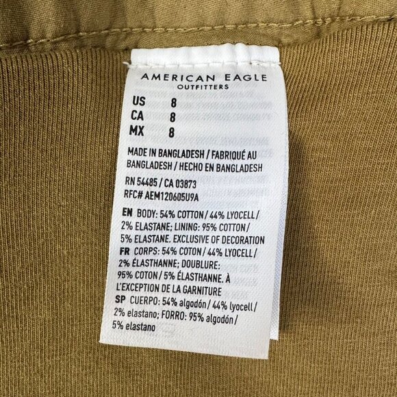 American Eagle AE Olive Green Stretch Bubble Mini Skort Size 8 - Picture 11 of 14